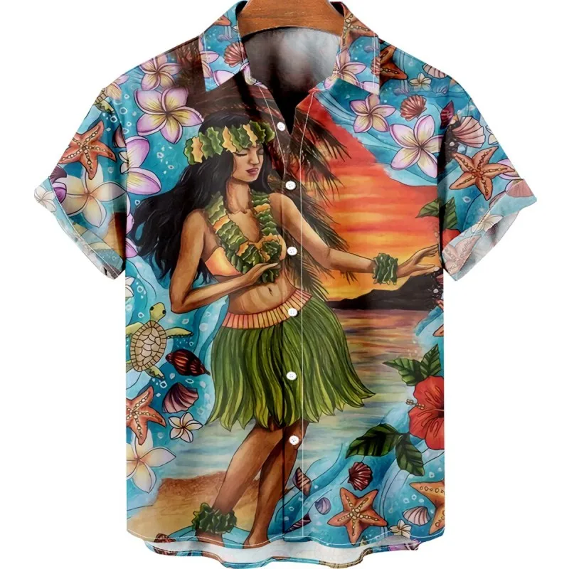 Vintage Hawaiian Floral Shirt - Mens Summer Hawaiian Floral Vintage Oversize