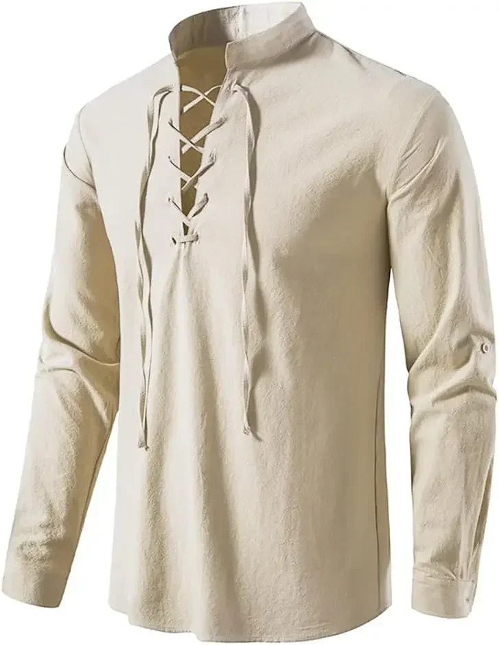 2-piece Set Men's Medieval Pir - Medieval Gothic Lace Up Pirate Shirt recension och pris