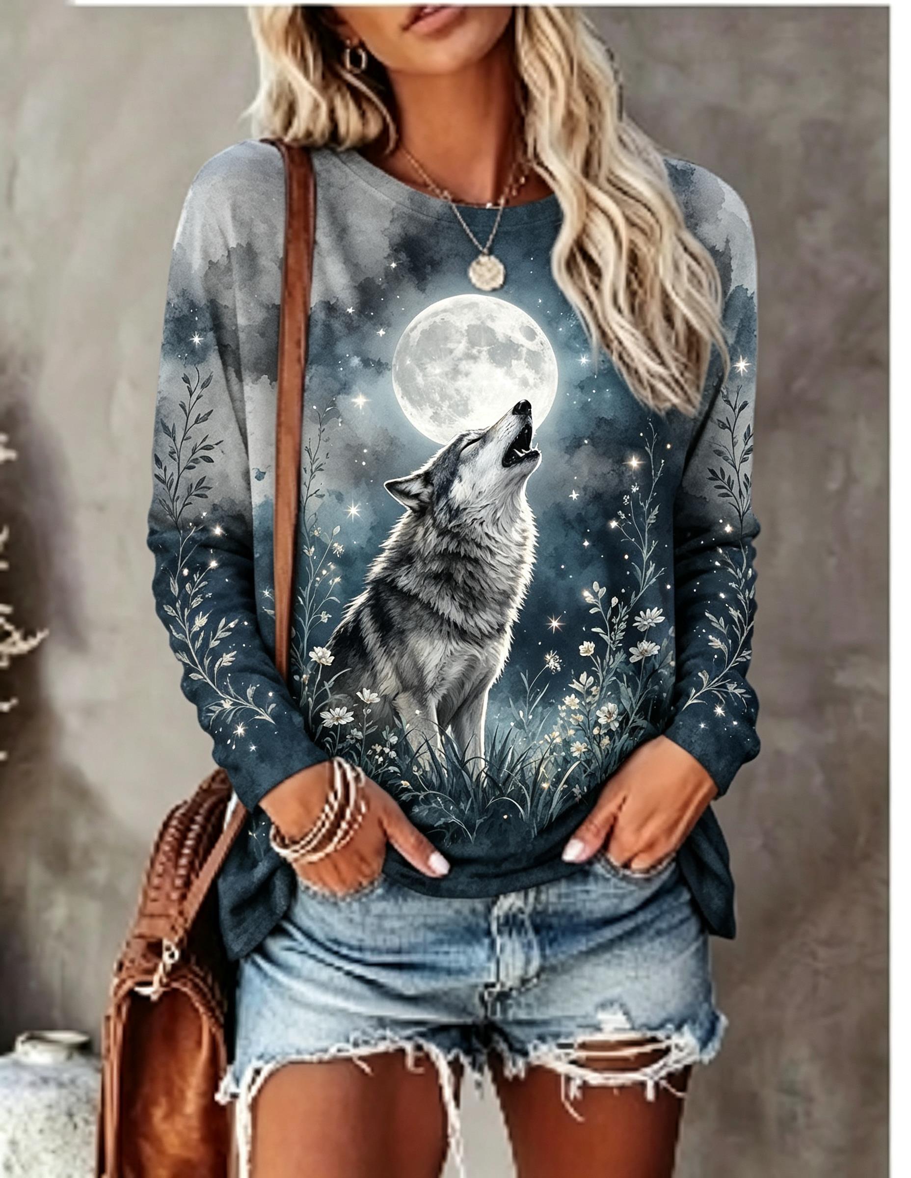 Women Long Sleeve T Shirt Howl - T-Shirts recension och pris
