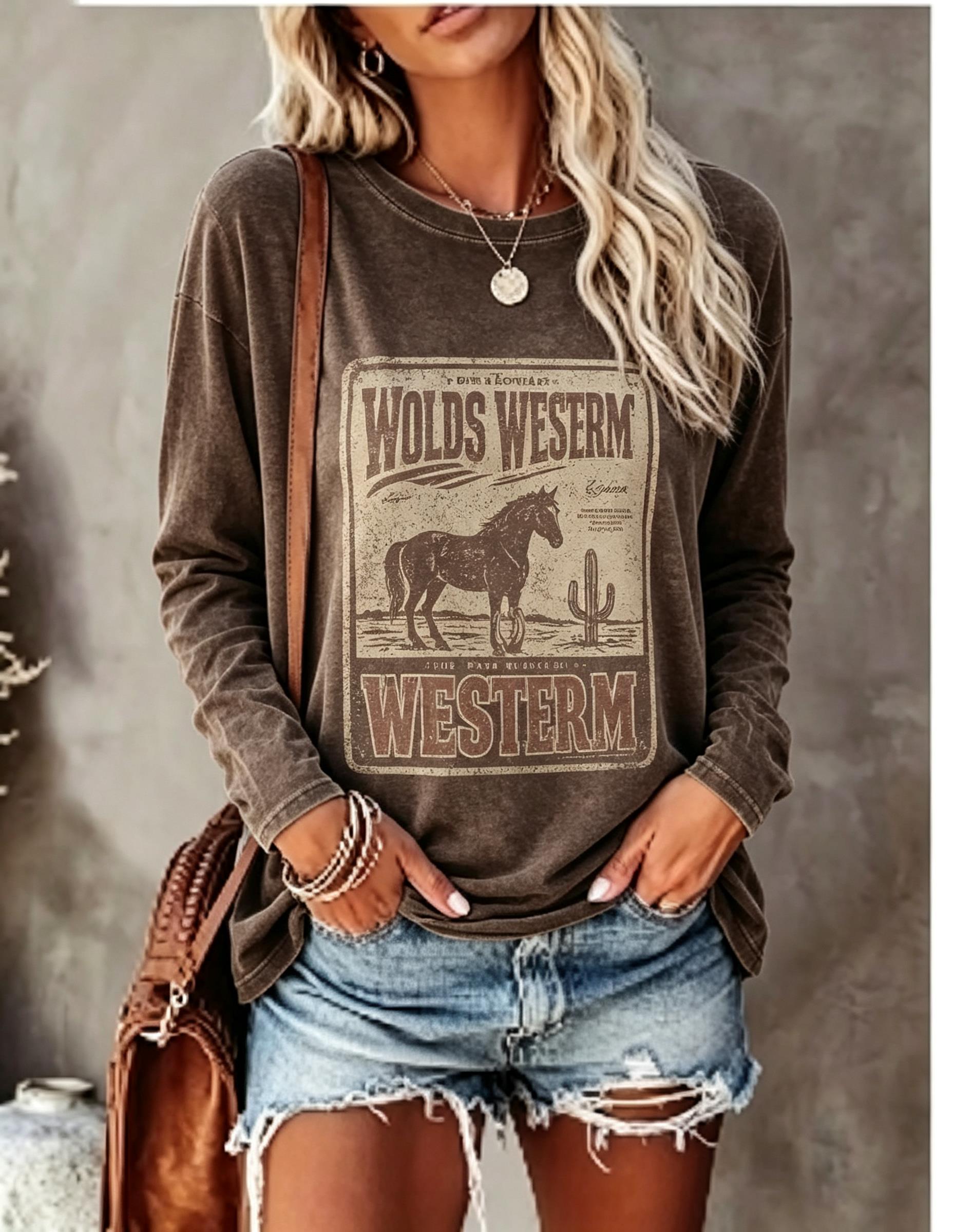 Women Long Sleeve T Shirt Vint - T-Shirts recension och pris