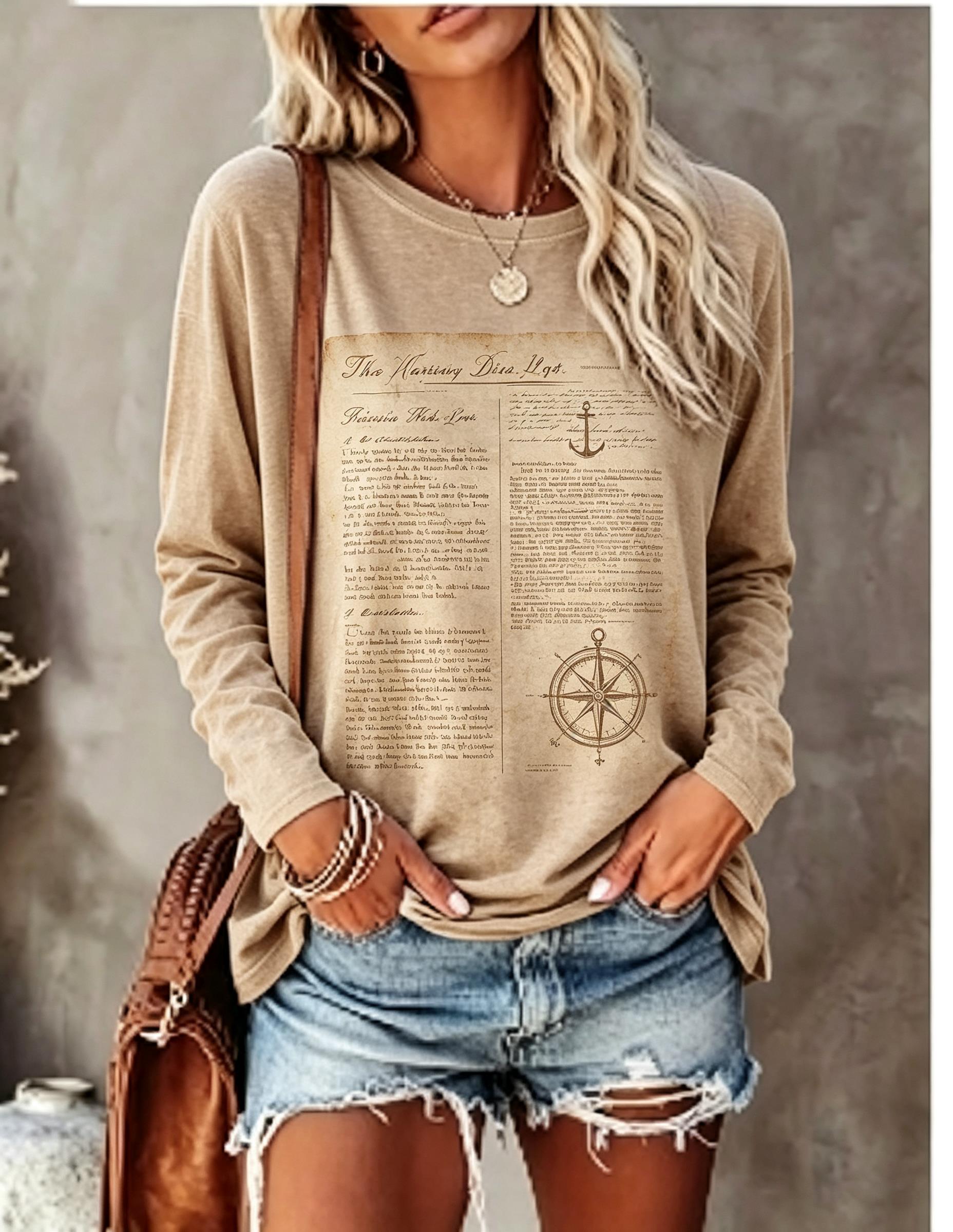 Women Long Sleeve T Shirt Vint - T-Shirts recension och pris