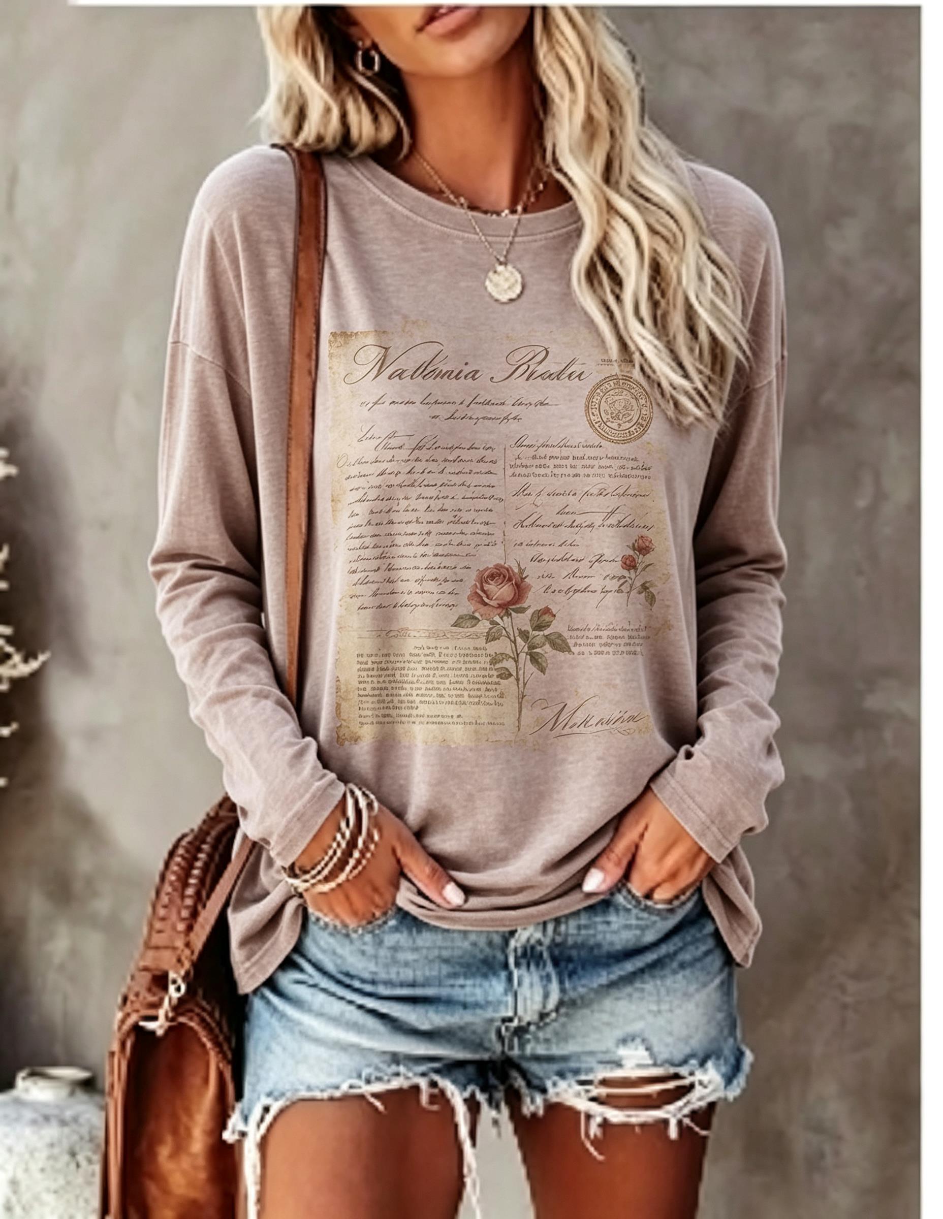 Women Long Sleeve T Shirt Vint - T-Shirts recension och pris